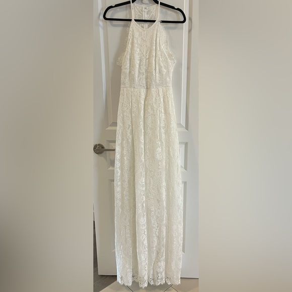 ASOS Lace Halter Neck Maxi Wedding Dress - Picture 7 of 12